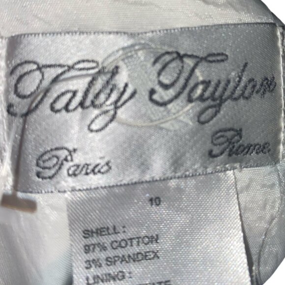 Sz.10*Tally Taylor*Off-White/Aqua/Brown "Circles"-Print Knee-Length Dress - Picture 7 of 7